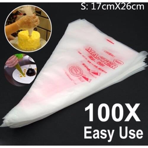 100 PCS Small Size Thicken Disposable Piping Bag Icing Fondant Cake Cream bag Decorating Pastry Tip Tool