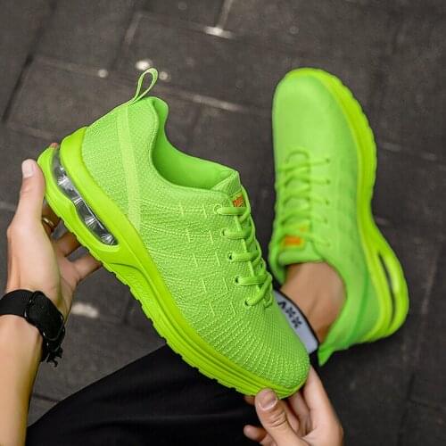 2021 White Breathable Mens Sneakers Air Cushion Yellow Sport Shoes Men Gym Spring Walking Shoes Summer Tennis Badminton Trainer