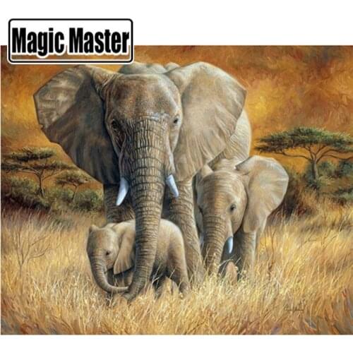 5d Diy diamond painting rhinestones Elephant family wedding decoration embroidery cross stitch handmade needlework