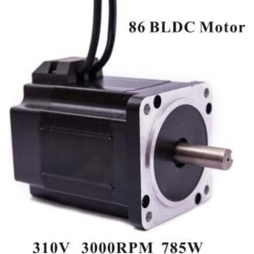 86 Brushless DC Motor 310V 800W 3000rpm Square Flange 86 mm