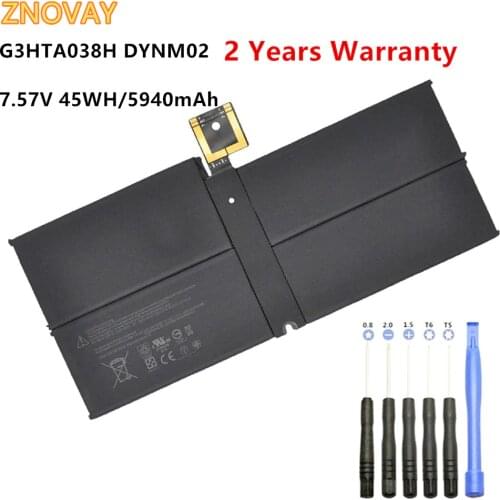 ZNOVAY G3HTA038H Laptop Battery for Microsoft Surface Pro 5 1796 Series Tablet 7.57V 45WH/5940mAh DYNM02