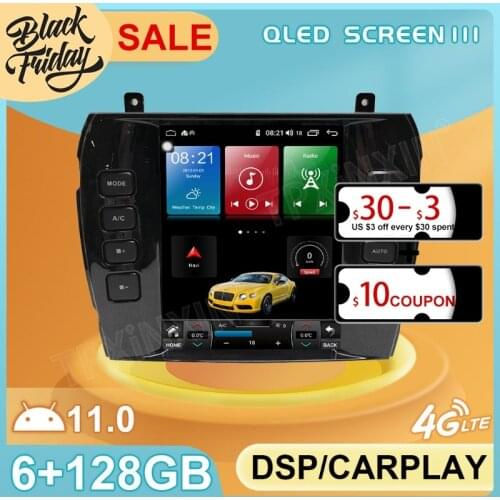 128GB Android 11 Tesla Style for Jaguar XJ S-TYP S-TYPE 2004 GPS Car Navigation Multimedia Stereo Player Radio Carplay 2 DIN