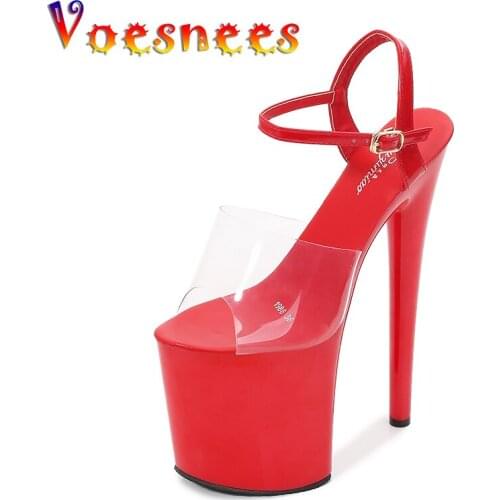 Voesnees Women Shoes Striptease Summer Women Sandals High-Heels 20cm Platform Fashion Sexy Model Show Pole Dance Large Size 42