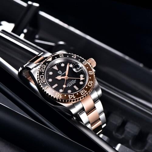 Watch For Men PAGANI DESIGN Men Mechanical Watch PD-1662 GMT 40MM Business Clock Stainless Steel 100M Waterproof Automatic Watch