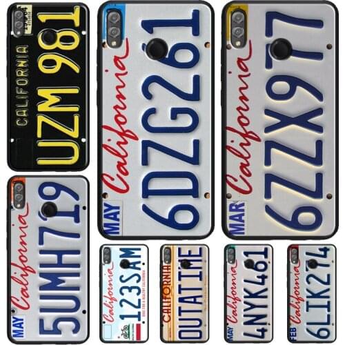 PLATE LICENSE CALIFORNIA Case For Huawei Honor 8X 9X 7X 10i 9 10 20 Lite 7A Pro 7C 8A 8C V20 Y6 Y9 Y7 2019 Nova 5T