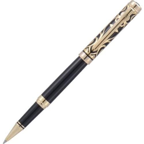 Duke Elegant Sapphire Matel Roller Ball Pen with Smooth Refill , Black & Golden Cap Writing For Office Home & School Supplies