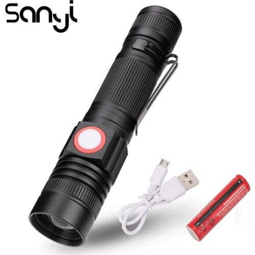 SANYI Zoomable Flashlight Torch 3 Modes Power by 1 x 18650 battery Hunting Lighting 2000LM Portable Lantern Camping Hunting