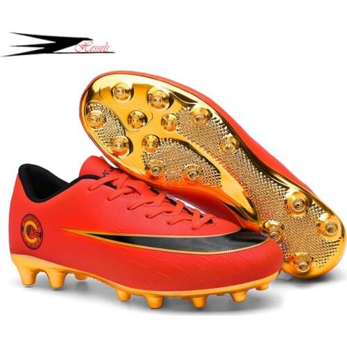 HESSELS Outdoor Colorful Golden Football Boots Male Low Ankle Soccer Shoes Men FG Soccer Cleats For Kids Football Sneakers Men