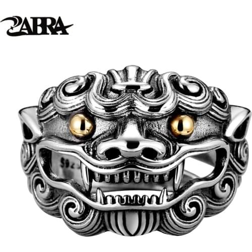 ZABRA 925 Sterling Silver Lion King Ring For Men Women Unisex Adjustable Size 9 To 13 Lovers Retro Classic Father’s Day Jewelry