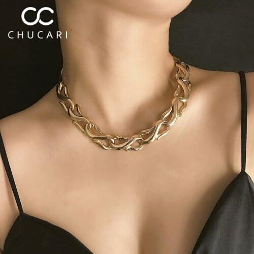 CHUCARI Gothic Chain Choker Necklace Custom Necklace Punk Rock Statement Necklace Women Jewelry Vintage Collier Fashion Jewelry