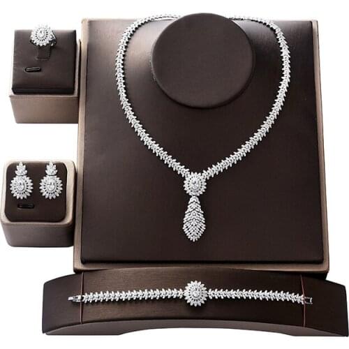 Jewelry Set HADIYANA Vintage Women Wedding Party Necklace Earrings Ring And Bracelet Set High Quality CNY0063 Conjunto de joyas