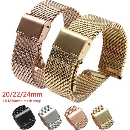 Milanese Mesh Strap Watch Band for Samsung Watch 3 45mm/Active2/S3 1.0Mesh Stainless Steel Bracelet for HUAWEI Watch GT 2 Pro