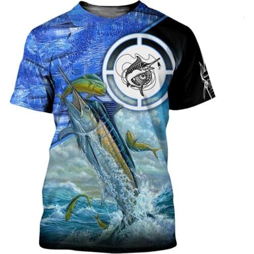 Fashion summer T-shirt tuna fishing 3D full printing casual T-shirt unisex Harajuku street sports short-sleeved T-shirt