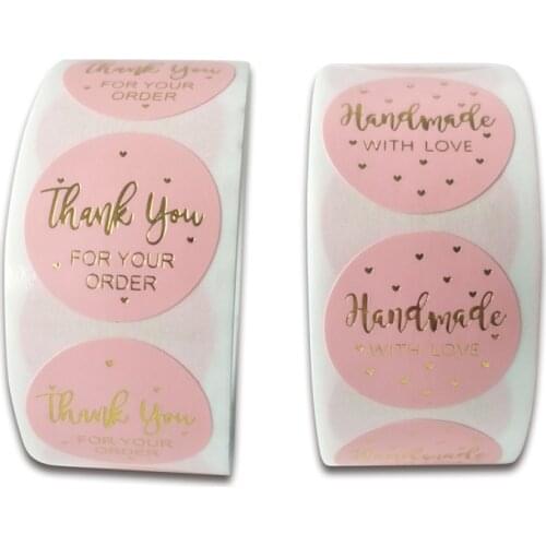500pcs 2.5CM Round Thank You Stickers for Envelope Seal Gift Packaging Decor Birthday Party Scrapbooking Stationery Sticker