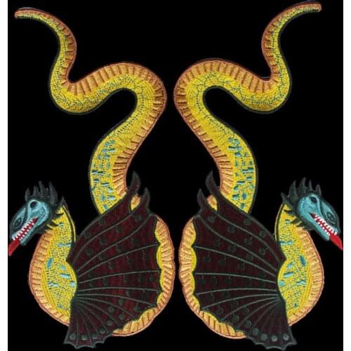Dragon applique patches vintage embroidered badge applique parche patches for clothes parches para bordados para roupa