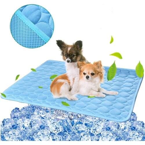 Pet Cat Cooling Mat Pad Dogs Cats Ice Silk Blanket Self Cool Summer Sleeping Bed Cushion for Kennel/Sofa/Bed/Floor/Car Seats
