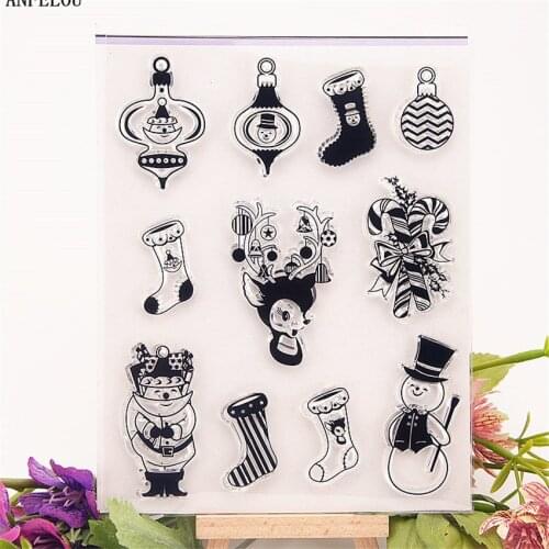 PANFELOU sock snowman Transparent Silicone Rubber Clear Stamps cartoon for Scrapbooking/DIY Easter wedding album