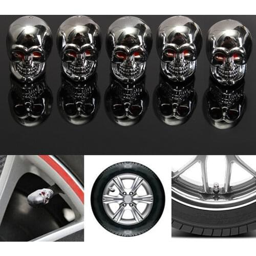 5x Skull Tire Tyre Wheel Car Auto Motocycle Valves Caps Dust Stem Cover