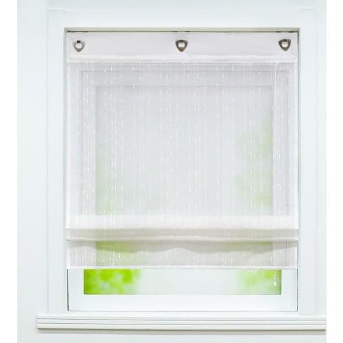 Roman Curtains Pure White Raindrops Polyester Windows Tulle Panel Drapes for Home Kitchen Decoration 1PCS