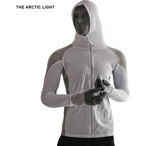 THE ARCTIC LIGHT Shirts Fishing Clothing Breathable Sunscreen Shirt Men Quick Drying UPF 50+ Long Sleeve Hooded Fishing Shirts