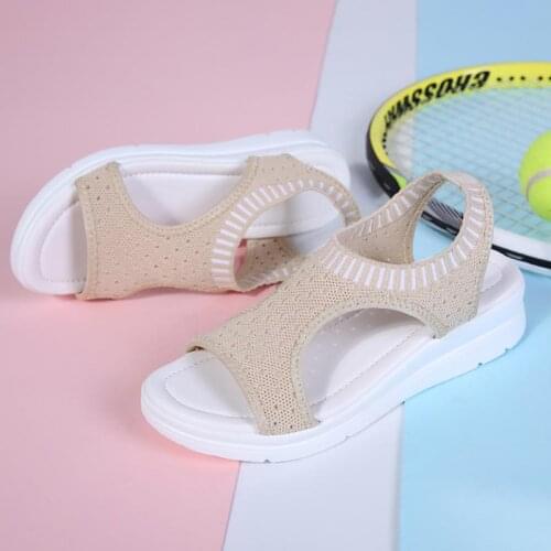 Woman outdoor summer women shoes Women sandals 2021 new flying weave comfortable sandals women breathable mesh casual shoes