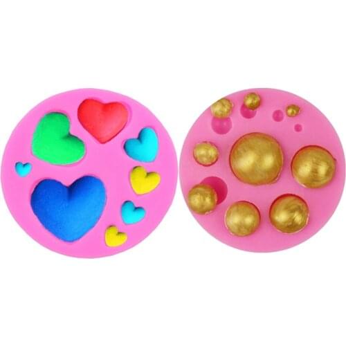3D Silicone Loving Heart Round Shaped Baking Mold Fondant Cake Tool Chocolate Candy Cookies Pastry Soap Moulds Drop Shipping