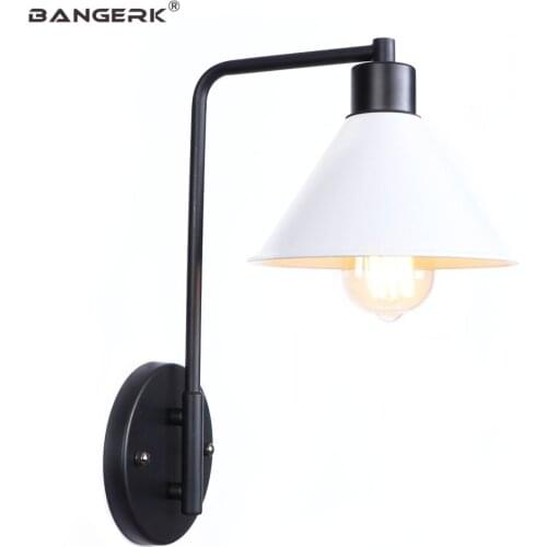 Loft Decor Vintage Industrial Wall Light Sconces RH Style Edison LED Wall Lamp Bedside Home Lighting Fixtures Iron Black/White