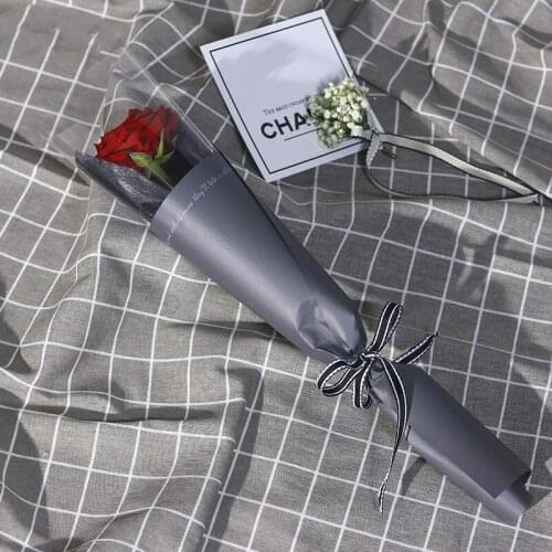 20pcs/lot 51x30cm waterproof single flower packaging bags pvc Florist Bouquet Gift Paper bags for Wedding Valentines Day decor