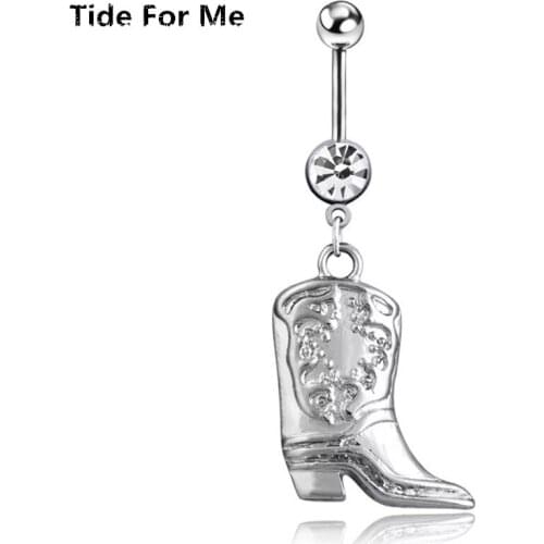 Hot Fashion white boots Belly Navel Rings Pattern Special Designed Skeleton Wings Piercing Jewelry Navel Ring Summer Style Gift