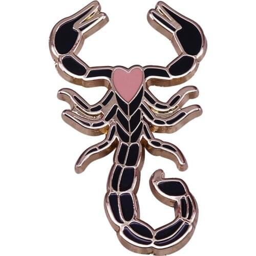 HOSENG Black Scorpion Pink Love Animals Badge Party Fashion Alloy Lapel Backpack Enamel Jewelry Pin HS_583