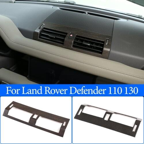 Car Center Console Air Conditioning Air Vent Panel Frame Trim,ABS Chrome,For Land Rover Defender 110 130 2020 Interior Accessory
