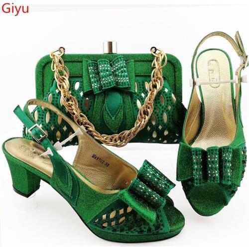 Doershow hot selling Italian Shoes and Bag Set African Wedding Shoe and Bag set Italy Shoe and Handbag Summer Set Women!SGO1-23
