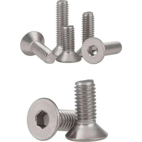 M3 M4 304 stainless steel flat head screws / countersunk hexagon socket screws