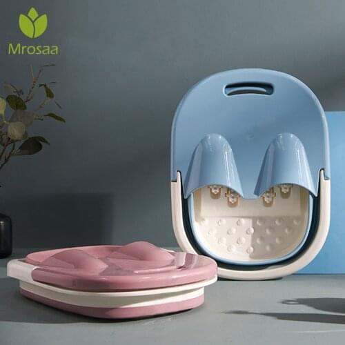 Folding Foot Wash Tub with Lid Sauna Soaking Foaming Massage Bucket Pedicure Foot Bath Basin Portable Foldable Footbath Hot Tubs