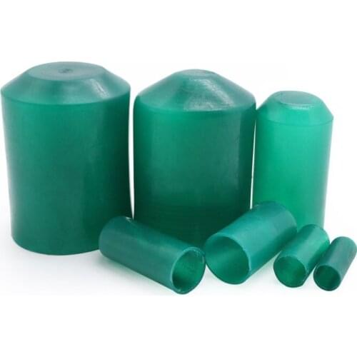 2PCS Cable Heat Shrinkable Cap Green High Voltage Cable Insulation Protection Sealing Head Protect Cover Bottom Cable Sleeve