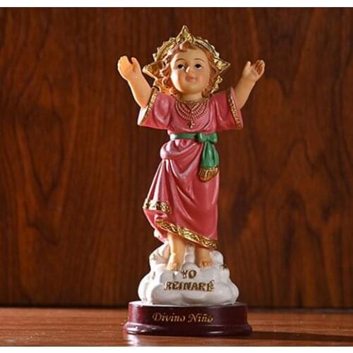 JESUS BABY STATU ORNAMENT HOME DECORATION JESUS SANTO NINO ART SCULPTURE CREATIVE RESIN CATHOLICISM SERIES FIGURINE R4593