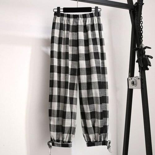 2021 New Spring Summer Fashion Harem Pants Female High Waist Print Pant Plus Size Casual Ankle-length Trousers Women X121