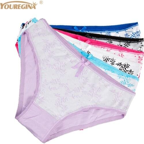 Woman Underwear Panties Womens Cotton Briefs Low-Rise Sexy Print Ladies Girls Panties Lingerie Intimates 6 pcs/lot