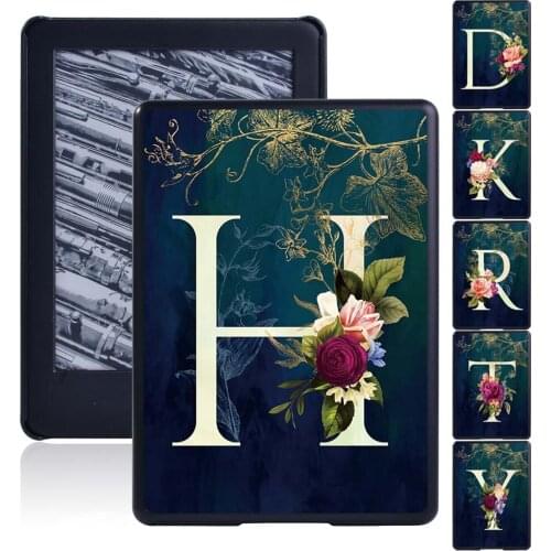 For Kindle Paperwhite 1 5th/2 6th/3 7th/4 10th Kindle 10th Gen 2019/8th Gen 2016 Initial Name Slim Tablet Hard Shell Case+Stylus