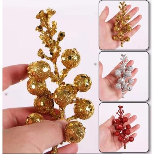 1PC Simulation Fruit Glitter Christmas Tree Hanging Ornaments for Xmas Creative Garland Making DIY Accessories Party Supplies