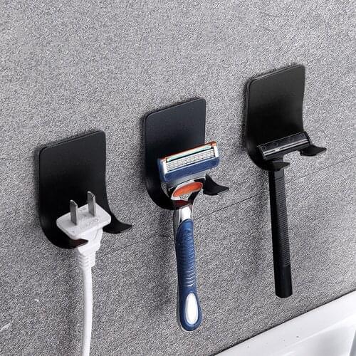 1 Pcs Punch Free Razor Holder Storage Hook Wall Men Shaving Shaver Shelf Bathroom Razor Rack Wall Bathroom Accessories