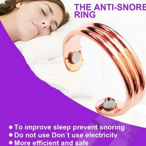 1Pc Gold Anti Snoring Ring Magnetic Therapy Acupressure Treatment Against Finger Ring Anti Snore Sleep Aid for Snoring