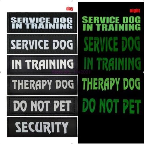 100sets 2pcs/sets Service Dog In Training SECURITY PATCH BADGES Therapy Dog DO NOT EMOTIONAL SUPPORT Patches