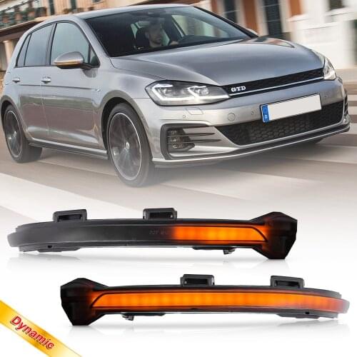 2PCS Dynamic Sequential LED Side Mirror Blinker Light Turn Signal Indicators Lamp For VW Golf 7 Sportsvan Touran II