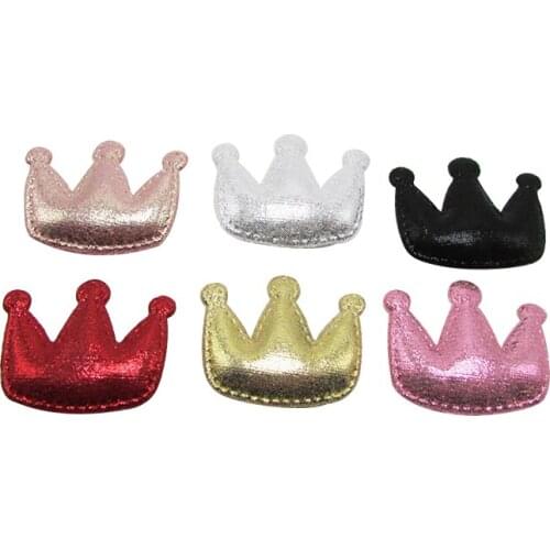 20-100Pcs Cute Color Crown Patches Appliqued DIY Craft Kids Headwear Hair Pin Accessories Material Padded Embossing Ornaments