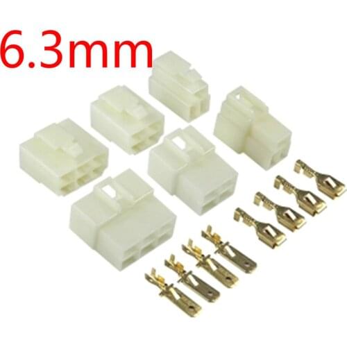 20 sets 6.3mm 1P 2P 3P 4P 6P 8P 9P pin/way Crimp Terminal Connector Kits Male Female socket plug for Motorcycle Car