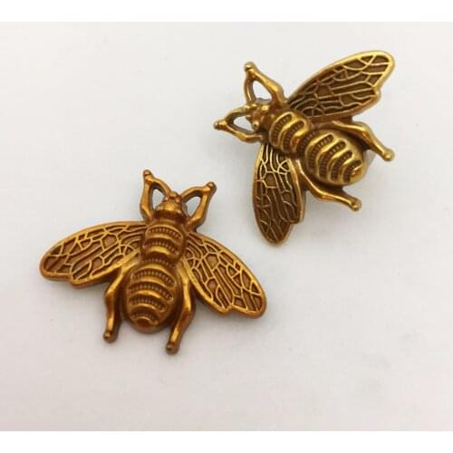 5pcs Metal Bee Stud Rivet Spike badge Punk Screw for Leathercraft Bags choker Shoes clothes DIY Sewing Accessories Decorated