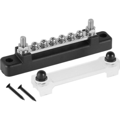 6 Terminal Bus Bar & Cover Ground Distribution Block Kit Universal Car Boat Marine Power Distribution Terminal Block