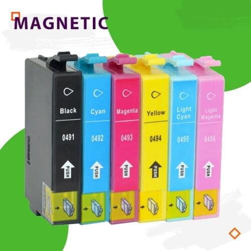 Ink Cartridges T0491 T0496 For Epson Stylus Photo R210 R230 R310 R350 RX510 RX630 RX650 Printers ink For Epson T0491-T0496