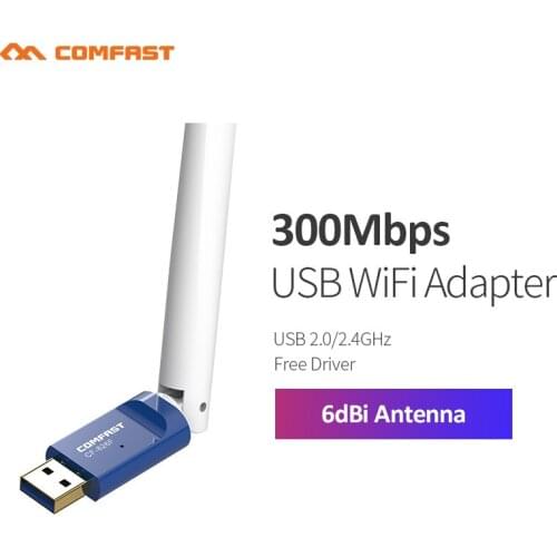 Comfast CF-826F 300Mbps Mini Wireless USB WiFi Adapter 6dbi Antenna WiFi Dongle 802.11b/g/n network card PC WI-FI LAN Receiver